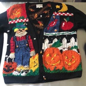 Vintage Susan Bristol, Hand Knit Halloween and Fall Sweater
